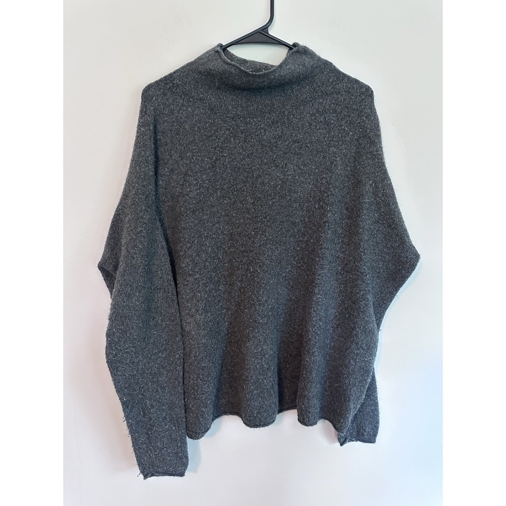 Philosophy XL Mock Neck‎ Knit Sweater Charcoal Dolman Bat Sleeve Charcoal